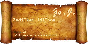 Zsákai János névjegykártya