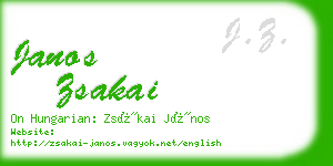 janos zsakai business card